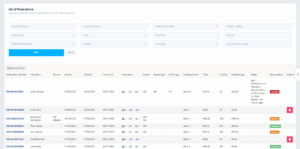 Property Management Software booking management view